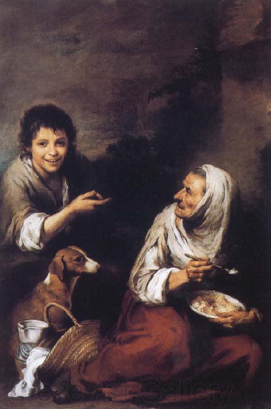 Bartolome Esteban Murillo Boys laugh at woman Spain oil painting art